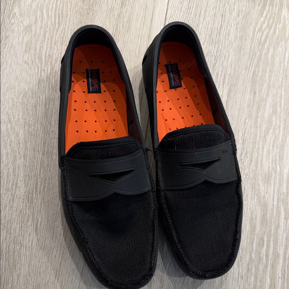 Men Loafers. Swims Men's Black and Orange Loafers